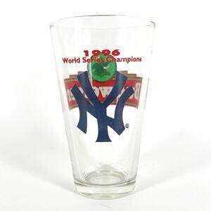 New York Yankees 1996 World Series Budweiser pint glass 1990s vintage